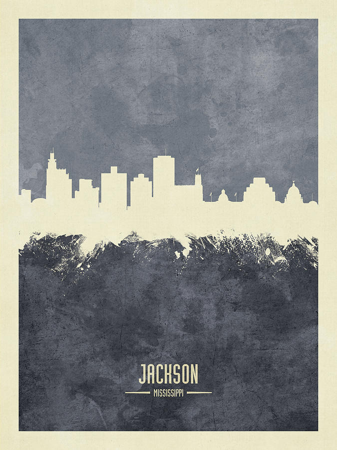 Jackson Mississippi Skyline #48 Digital Art by Michael Tompsett