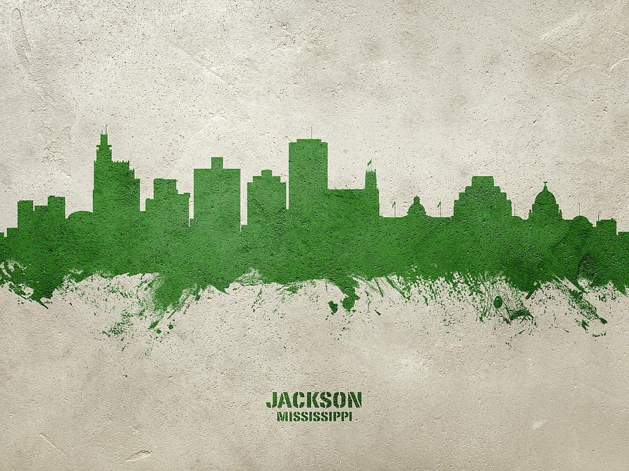 Jackson Mississippi Skyline #88 Digital Art by Michael Tompsett - Fine ...