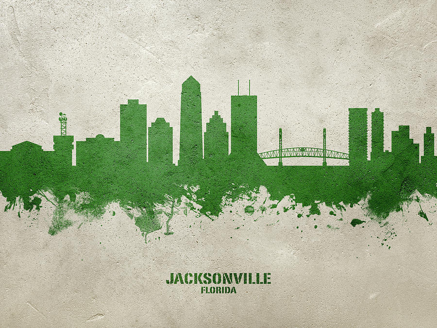 Jacksonville Florida Skyline #55 Digital Art by Michael Tompsett - Fine ...