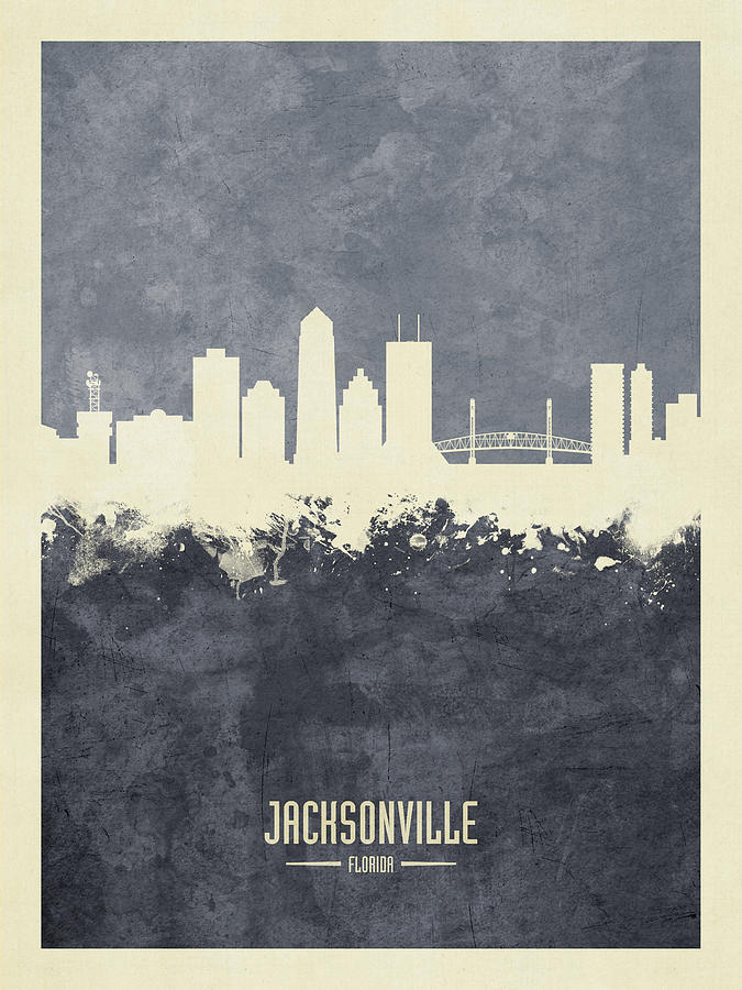 Jacksonville Digital Art - Jacksonville Florida Skyline #88 by Michael Tompsett