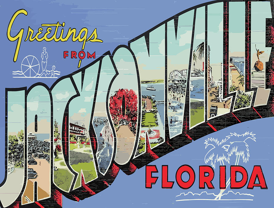 Jacksonville Digital Art - Jacksonville Letters by Long Shot