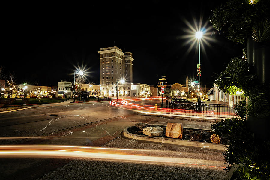Jacksonville town square time exposure Photograph by Sven Brogren