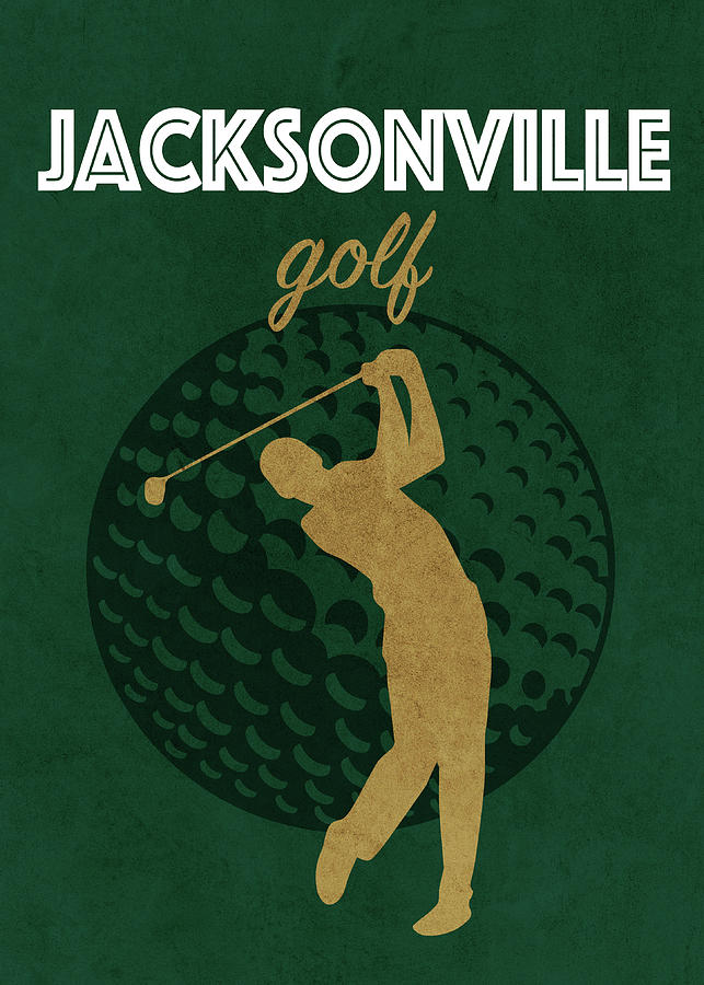Golf Mixed Media - Jacksonville University College Golf Sports Vintage Poster by Design Turnpike