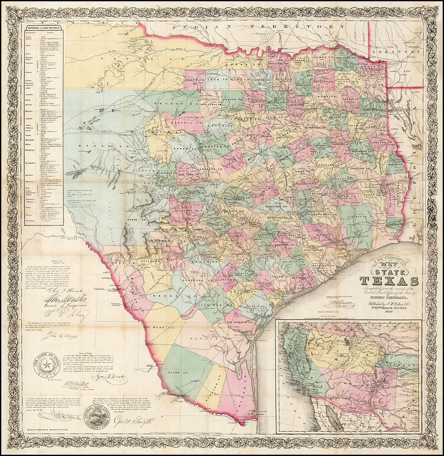 Jacob De Cordova Title J. De Cordova_s Map of the State of Texas ...