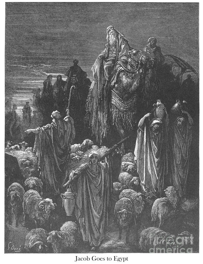 Jacob goes to Egypt by Gustave Dore v1 Drawing by Historic illustrations