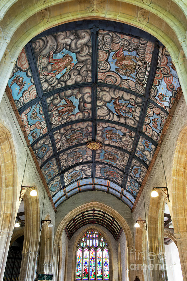 Jacobean Painted Ceiling Muchelney Church Somerset Photograph by Tim Gainey