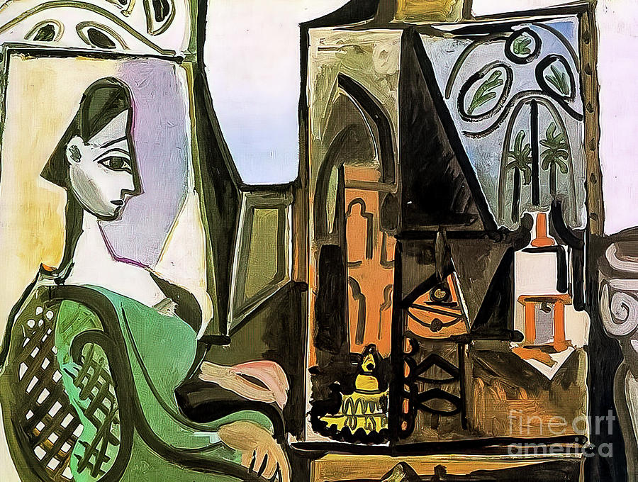 Jacqueline in the Studio by Pablo Picasso 1956 Painting by Pablo Picasso