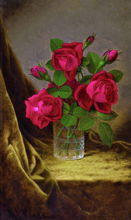Jacqueminot Roses - Digital Remastered Edition Painting by Martin Johnson Heade
