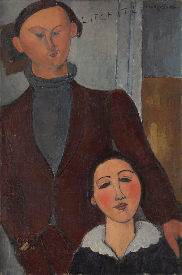Jacques and Berthe Lipchitz. Date/Period 1916. Painting. Oil on canvas Oil on canvas. Painting by Amedeo Modigliani