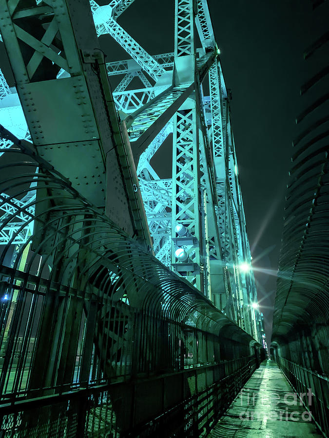 Jacques-Cartier bridge in blue, Montreal Photograph by Joshua Poggianti