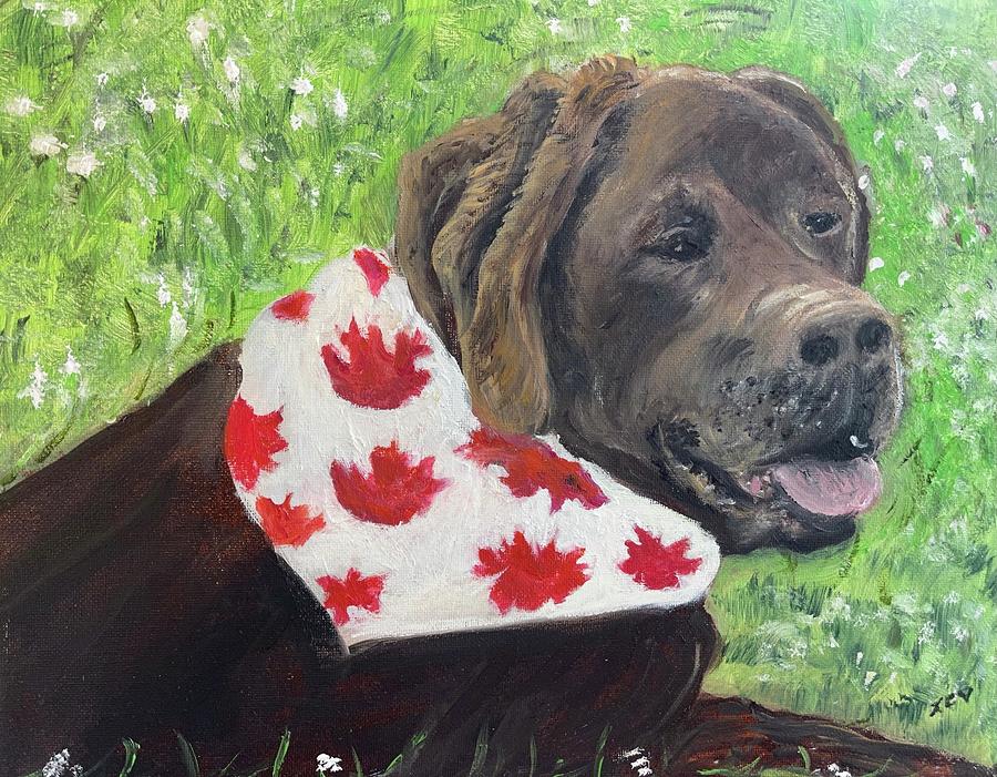 Dog Painting - Jade Taking a Nap by Lucille Valentino