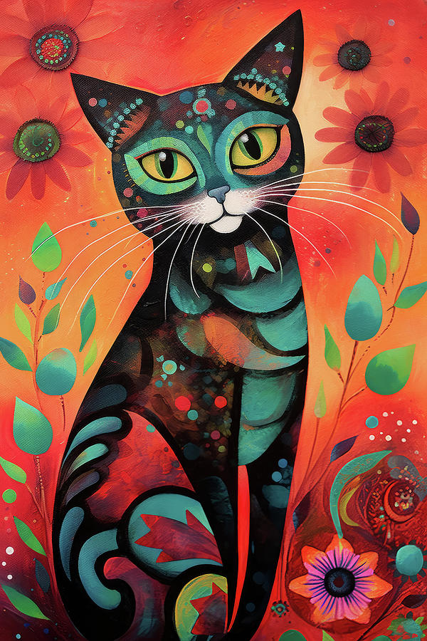 Jade the Happy Cat Digital Art by Peggy Collins