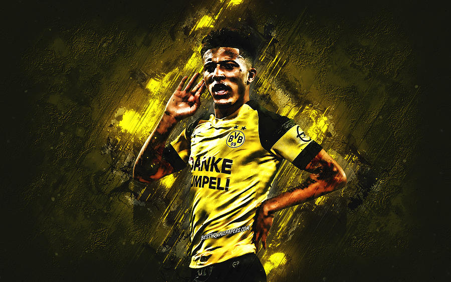 Jadon Sancho Borussia Dortmund BVB English football player portrait ...