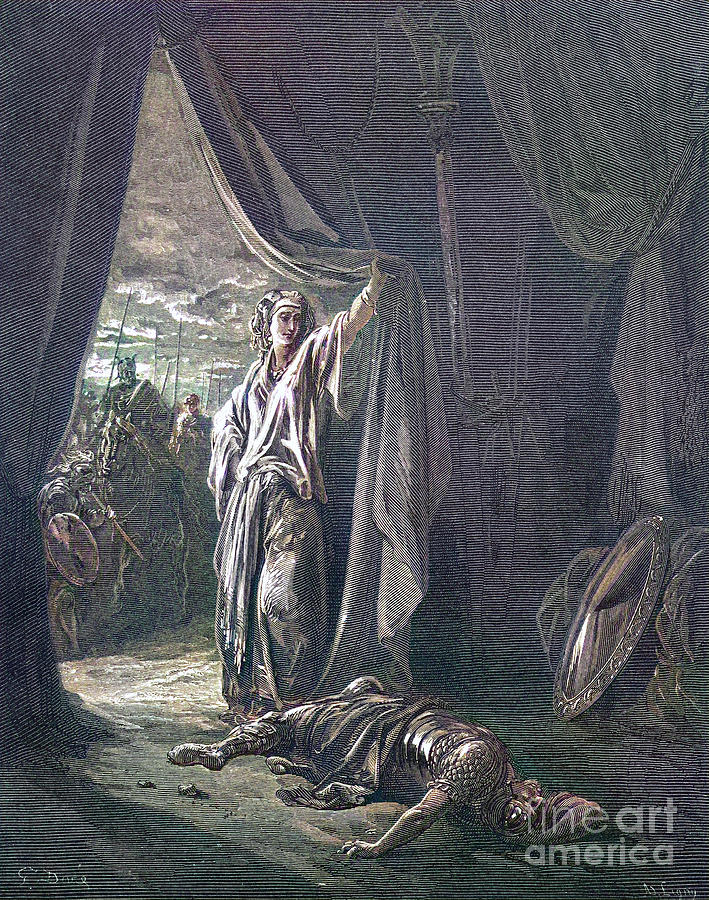 Jael Kills Sisera by Gustave Dore v1 Drawing by Historic illustrations