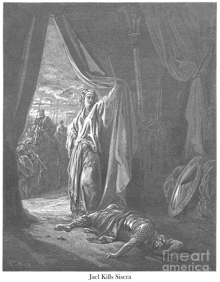Jael Kills Sisera by Gustave Dore v2 Drawing by Historic illustrations