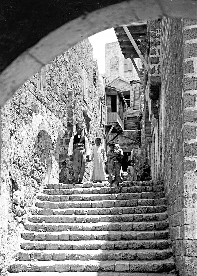 Jaffa Old City Stairs in 1900 Photograph by Munir Alawi