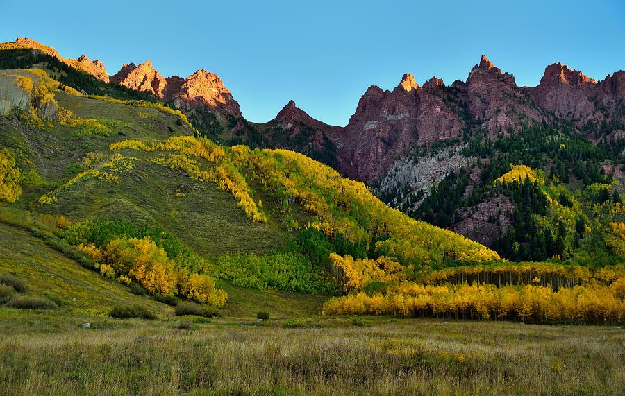 Jagged Peaks and a Hillside of Trees Photograph by Mark C Stevens