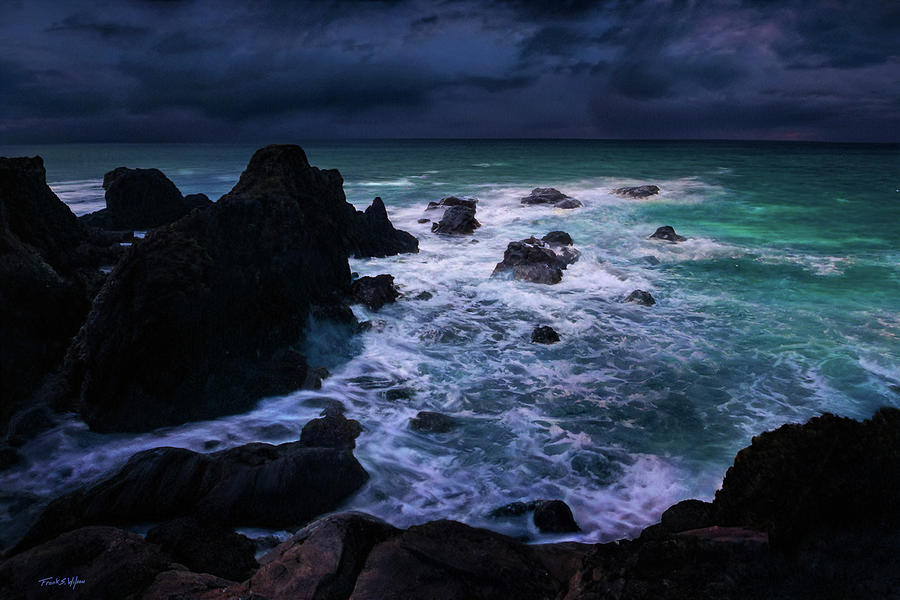 Jagged Shore In Moonlight D Photograph by Frank Wilson