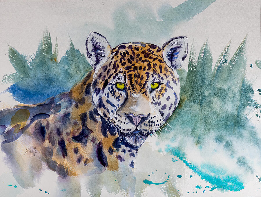 Mammal Painting - Jaguar #5397 by Daniel Lee Brown