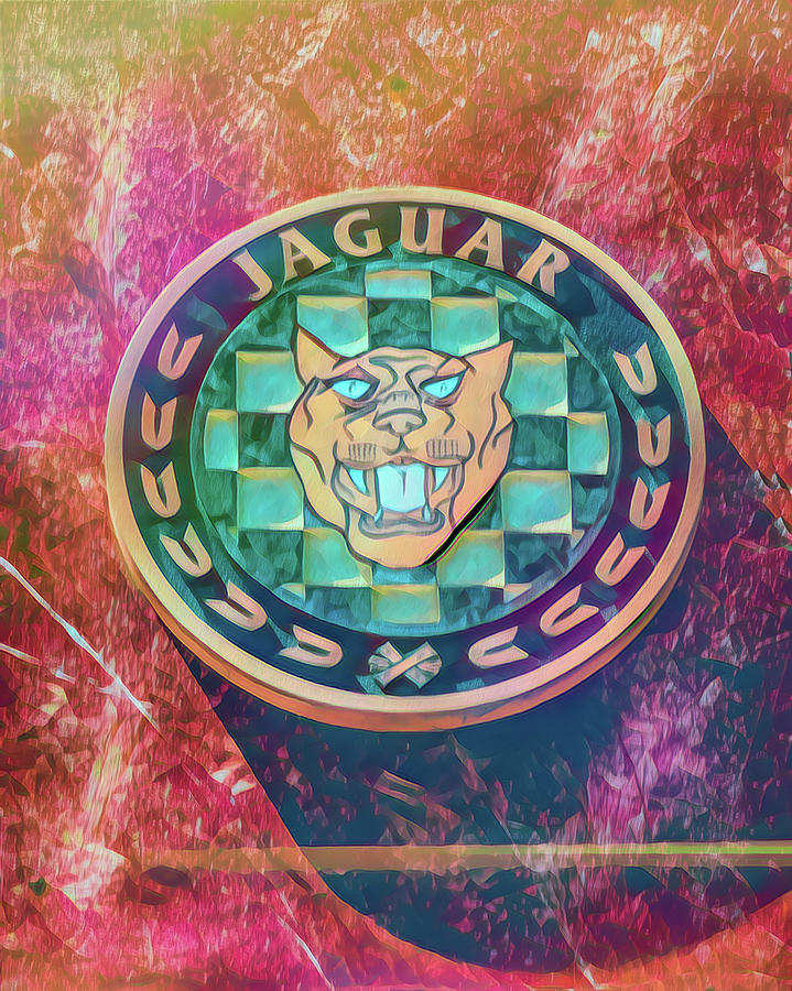 Jaguar Abstract Car Insignia Mixed Media