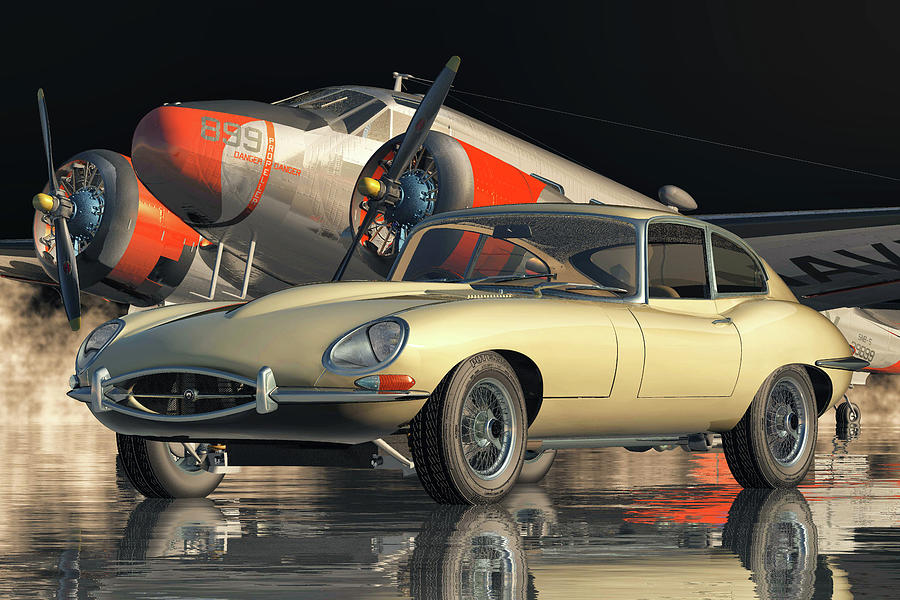 Jaguar E-Type - A Legendary Sports Car From 1960 Digital Art by Jan Keteleer