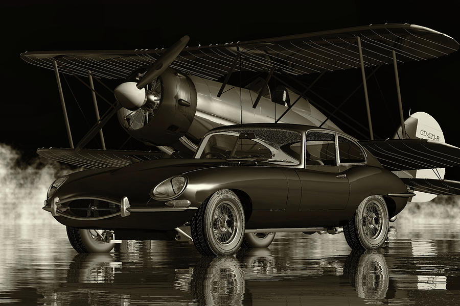 Jaguar E Type From 1960  A True Sports Car Digital Art by Jan Keteleer