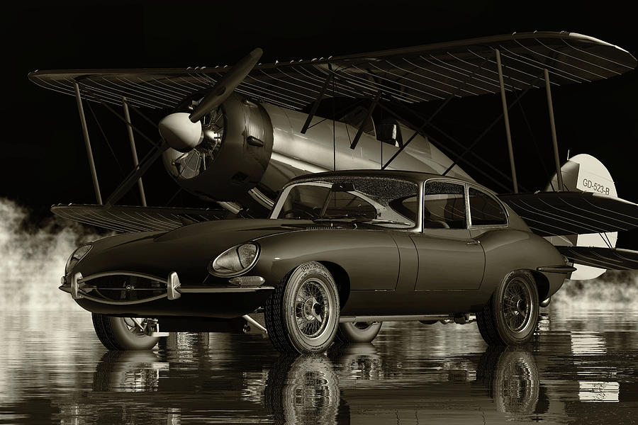 Jaguar E Type the First British Sports Car Digital Art by Jan Keteleer