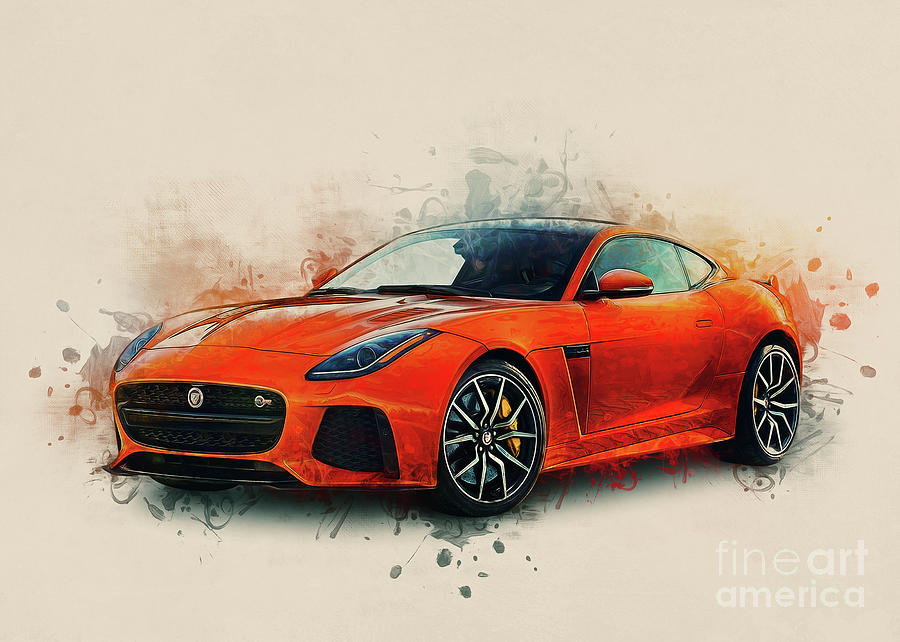 Jaguar  F Type SVR Coupe Digital Art by Ian Mitchell