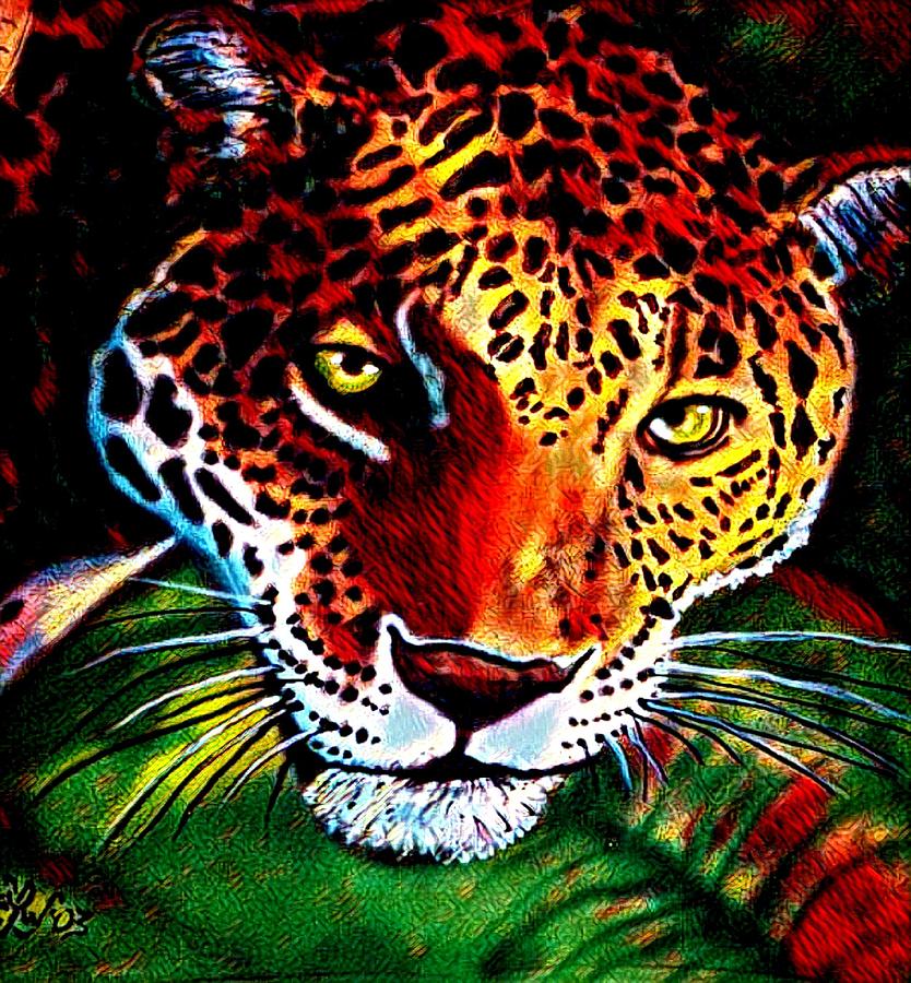 Jaguar Mixed Media by KC Krimsin | Fine Art America