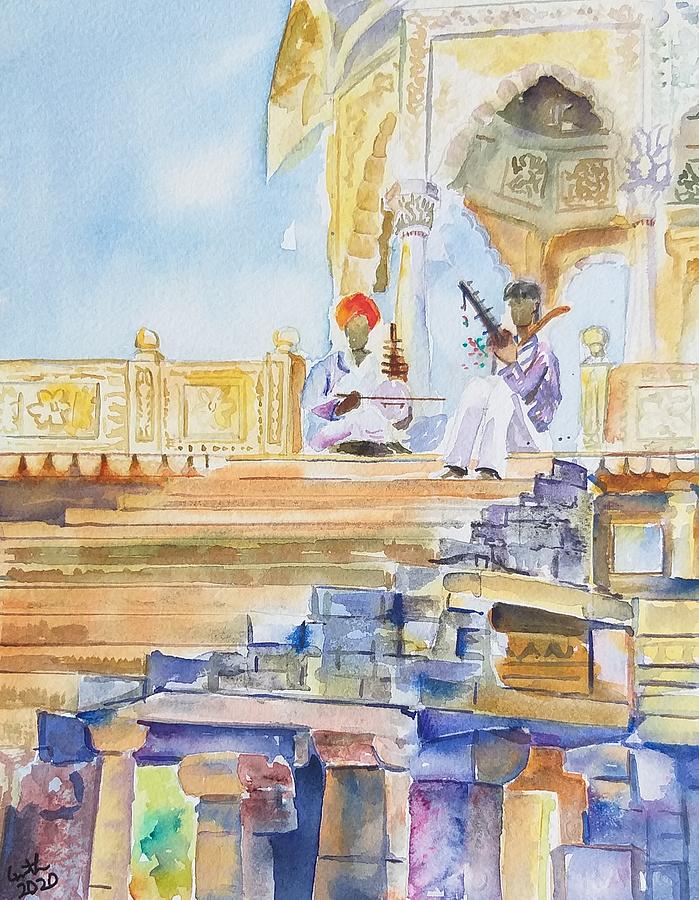 Jaisalmer Rajasthan India watercolor painting Painting by Geeta Yerra