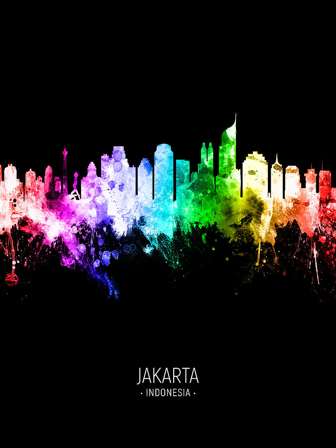 Jakarta Skyline Indonesia #01 Digital Art by Michael Tompsett