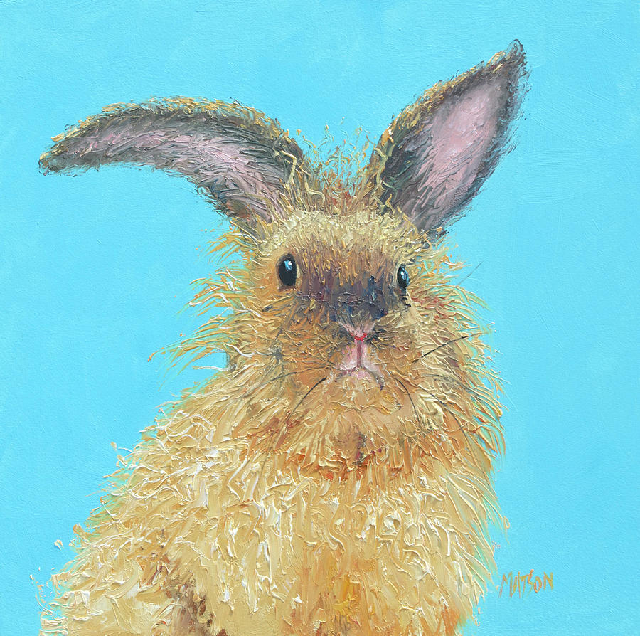 Jake the rabbit - textured painting Painting by Jan Matson