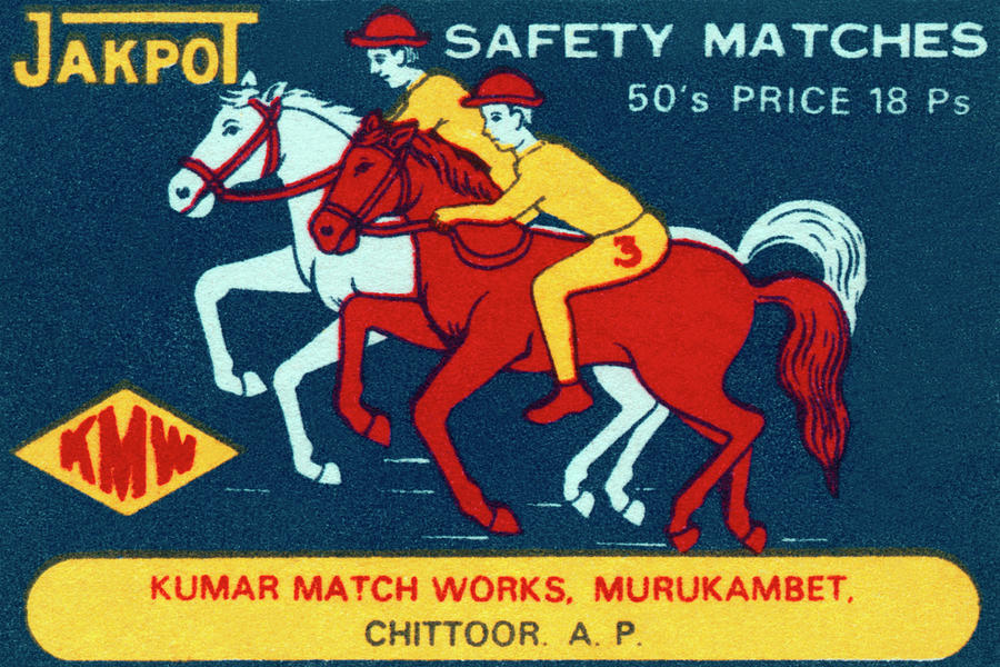 Vintage Drawing - Jakpot Safety Matches by Vintage Match Covers
