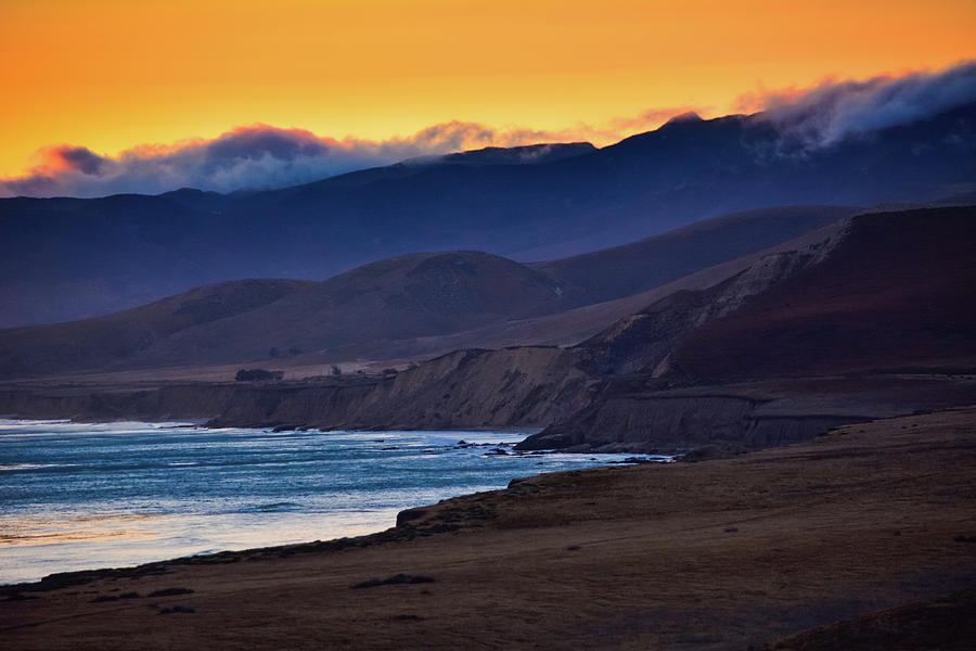 Jalama Beach Mountain Sunset Photograph by Kyle Hanson