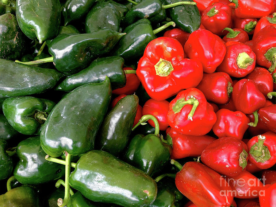 Jalapeno and Red Peppers Photograph by Doc Braham
