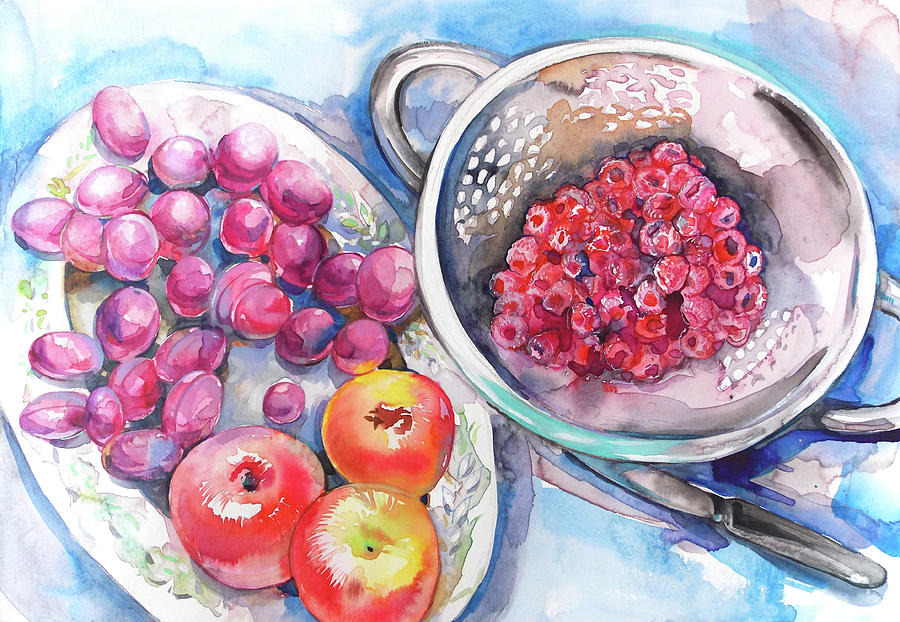 Jam preparation Painting by Katya Atanasova