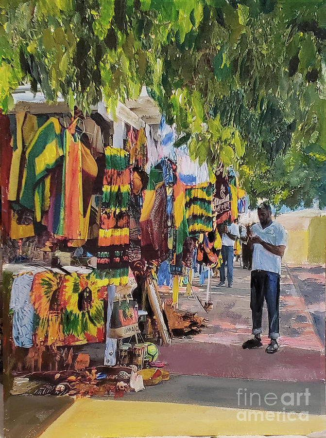 Jamaica Street Market Painting by Donna Walsh