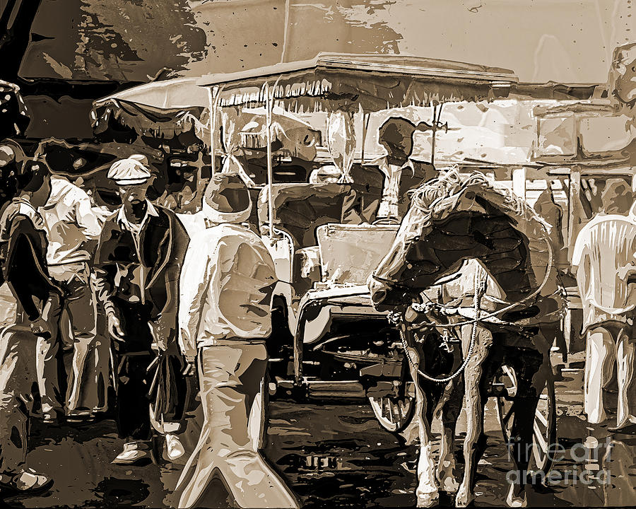 Jamaican Marketplace 1981 - Monochrome Digital Art by Anthony Ellis