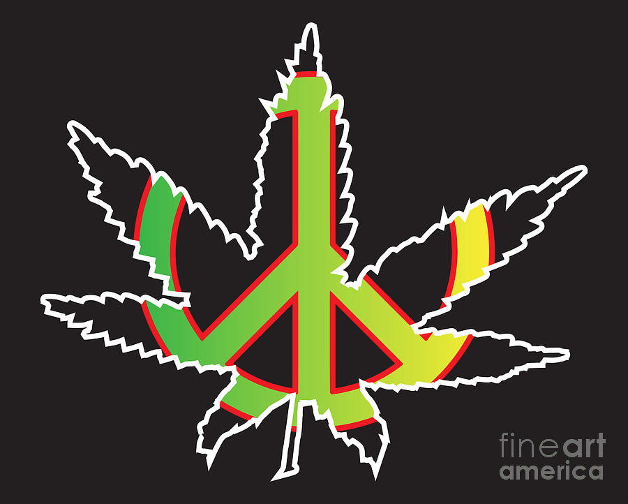 Jamaice Flag Peace Symbol Digital Art by Bigalbaloo Stock | Fine Art ...