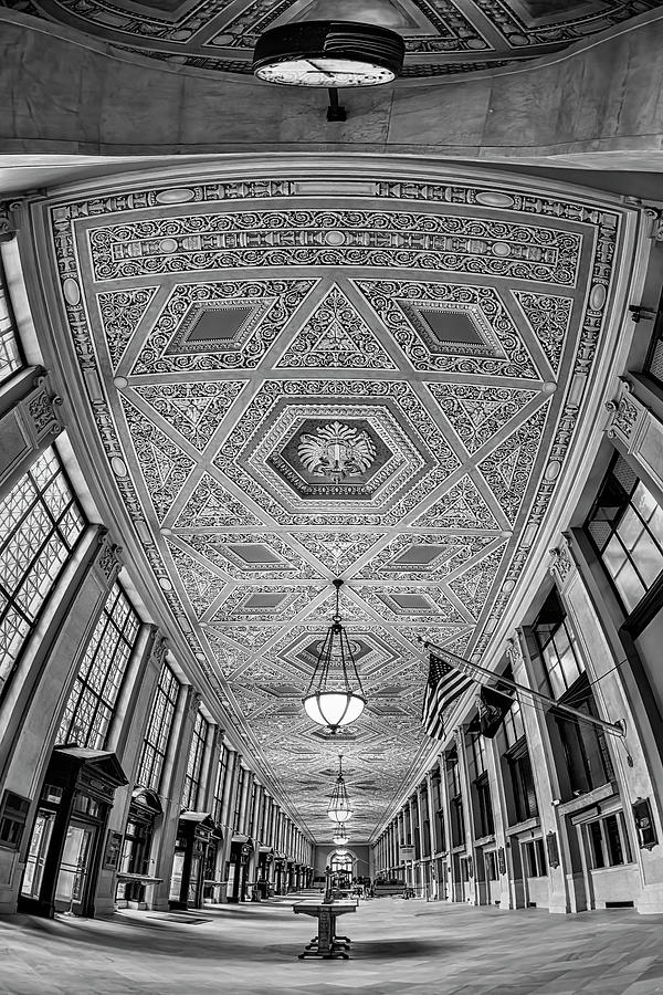 James A Farley Post Office Bw Photograph by Susan Candelario