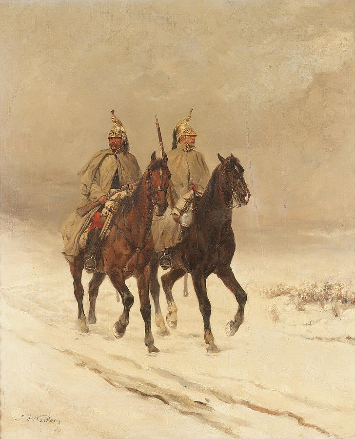 JAMES ALEXANDER WALKER French Dragoons in the snow Painting by Artistic Rifki
