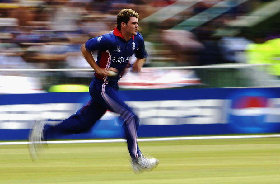 James Anderson of England runs in to bowl Photograph by Shaun Botterill