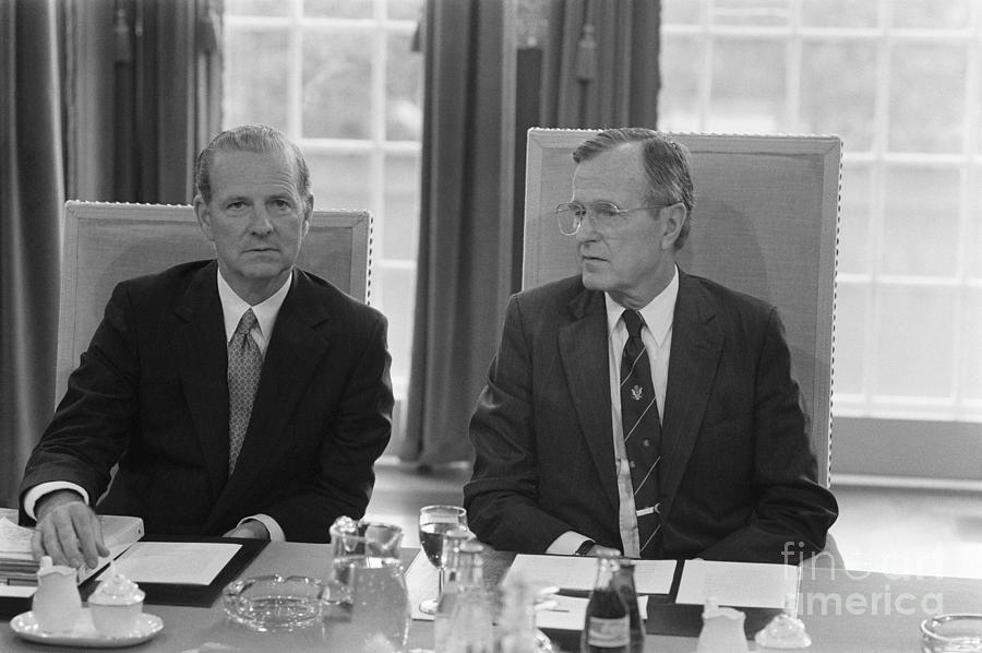 James Baker And George Bush, 1989 Photograph by Rob Croes