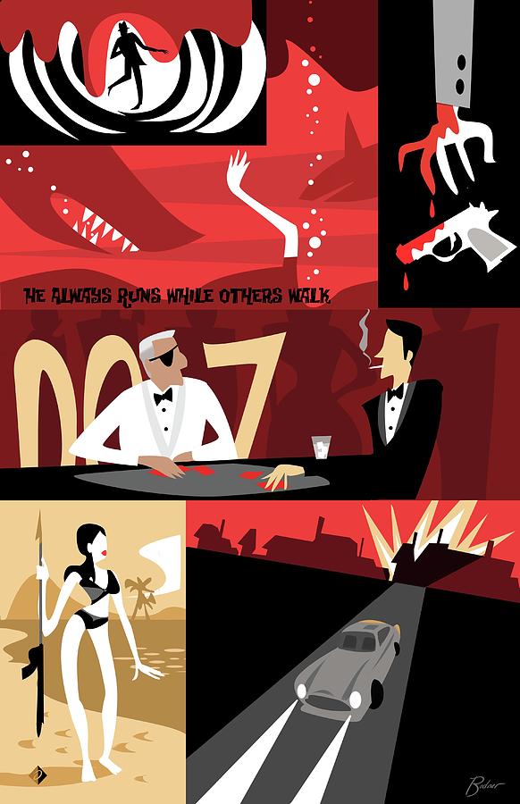 James Bond Digital Art by Alan Bodner