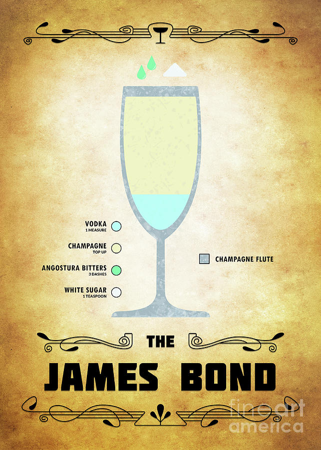 James Bond Digital Art - James Bond Cocktail - Classic by Bo Kev