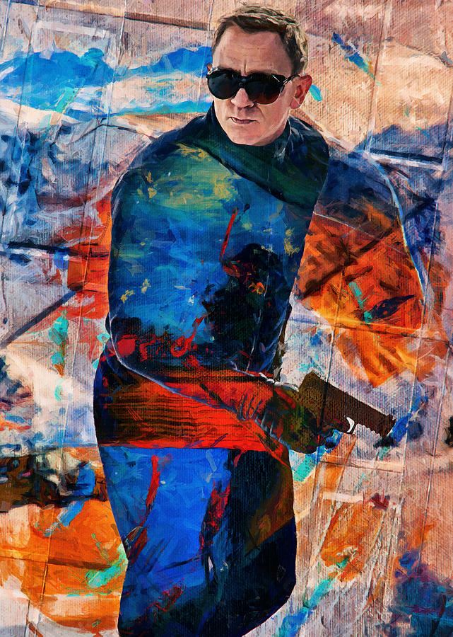 Movie Digital Art - James Bond - Daniel Craig - Limited Print by SampadArt Gallery