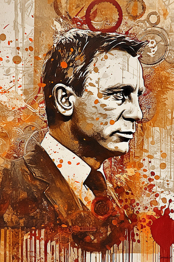 Daniel Craig Digital Art - James Bond - Daniel Craig - Print1 by SampadArt Gallery