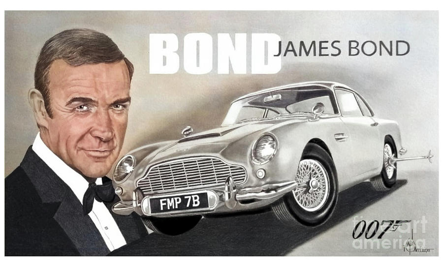 James Bond Drawing Drawing By Murphy Art Elliott - Fine Art America