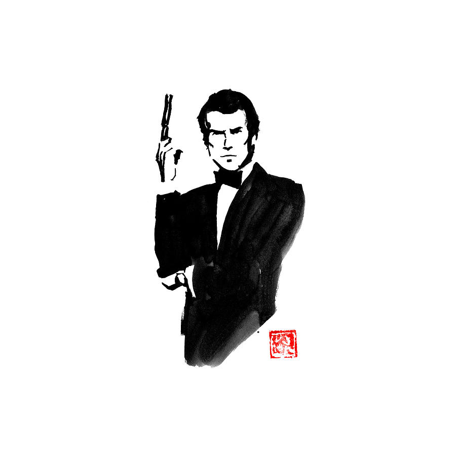 James Bond Pierce Brosnan Drawing by Pechane Sumie Fine Art America