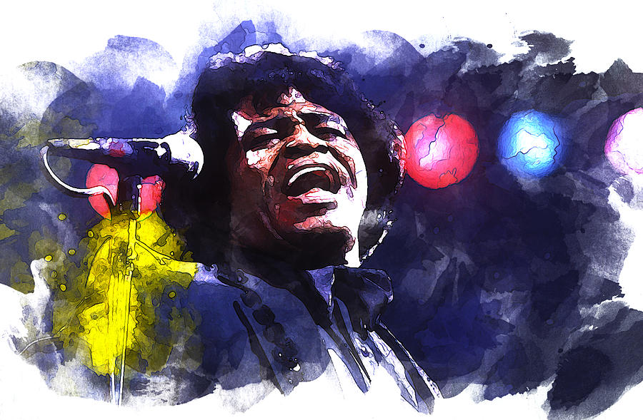 James Brown Live 9f Mixed Media by Brian Reaves